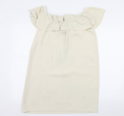 Back view of women’s ivory rayon shift, size UK 14
