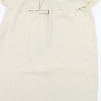 Brand and care label for women’s ivory rayon shift, size UK 14