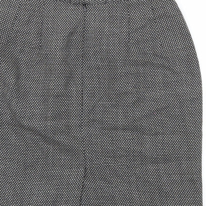 Brand and care label for Gianni women’s black geometric a-line skirt, size UK 6