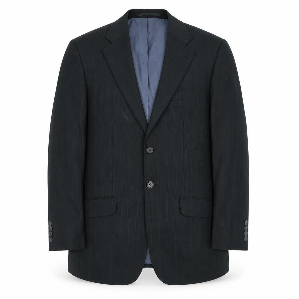 George Mens Blue Striped  Jacket Suit Jacket Size S