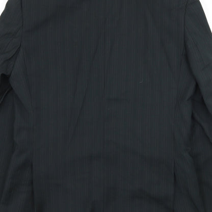 Brand and care label for George men’s blue striped jacket suit jacket, size S