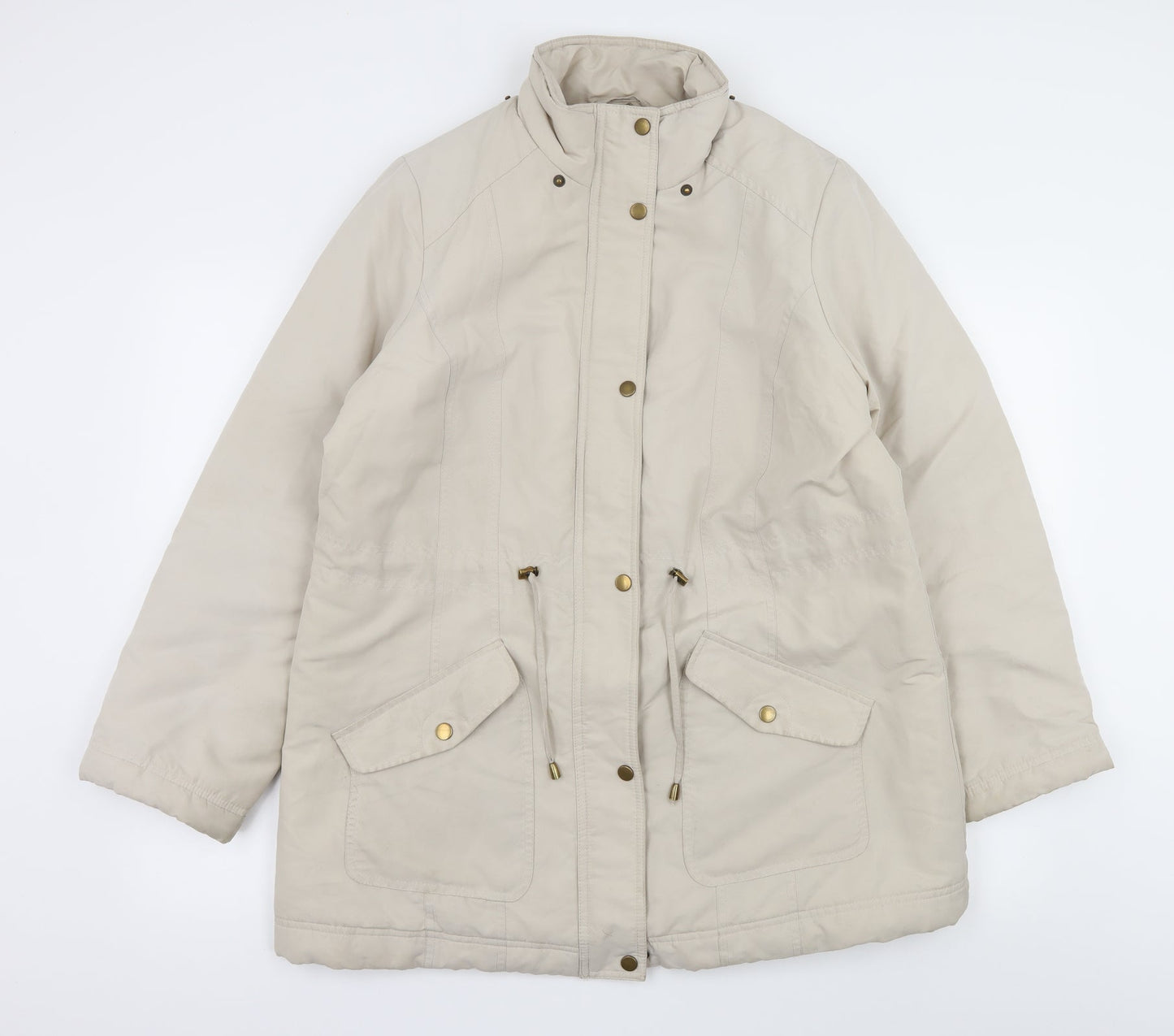 BHS Womens Beige   Quilted Coat Size 14