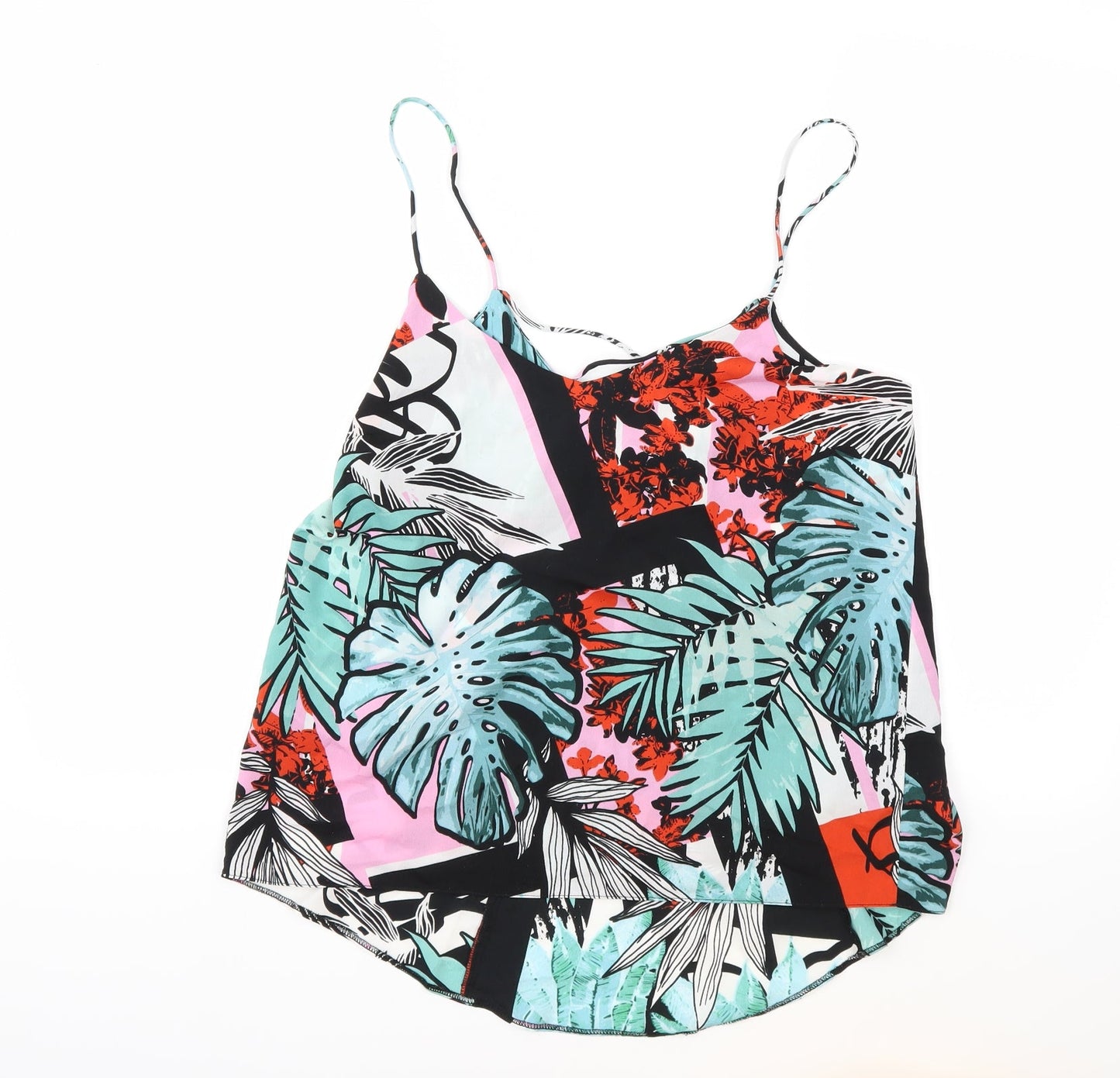 Lispy Womens Blue Floral  Basic Tank Size 10