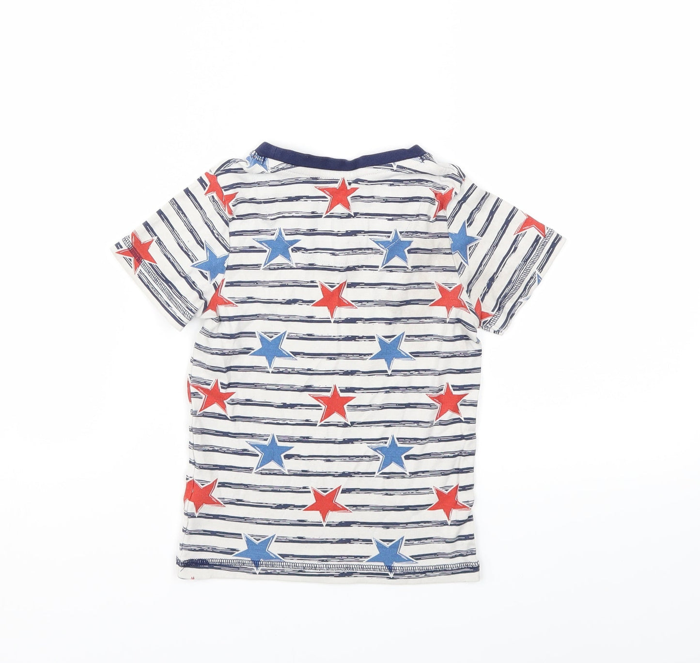 TU Girls White Striped  Basic T-Shirt Size 5-6 Years