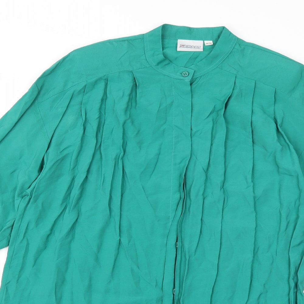 Damart Womens Green   Basic Button-Up Size 14