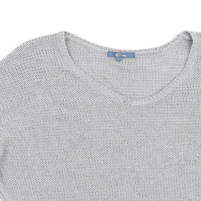 Close-up detail of Evie women’s grey jumper, size L