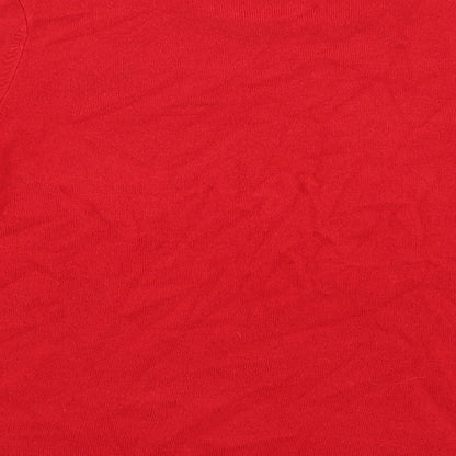 Brand and care label for Pure & Natural women’s red jumper, size UK 14