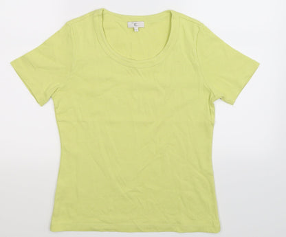 Additional front view of Country Casuals women’s green basic t-shirt, size S
