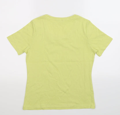 Back view of Country Casuals women’s green basic t-shirt, size S