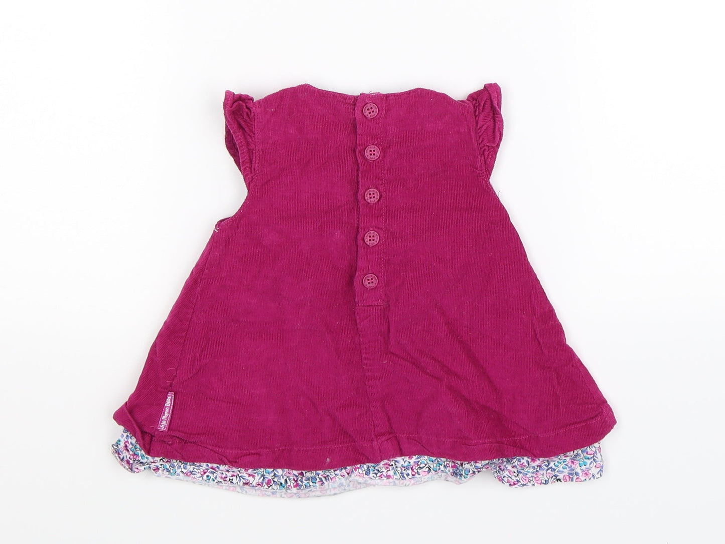 JoJo Maman Bébé Girls Pink  Corduroy Fit & Flare  Size 0-3 Months