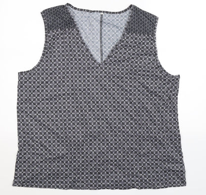 Additional front view of Preworn women’s multicoloured geometric basic tank, size 2XL