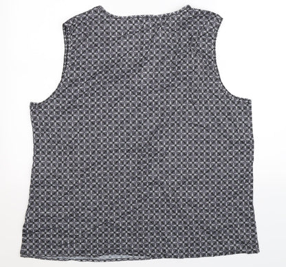 Back view of Preworn women’s multicoloured geometric basic tank, size 2XL