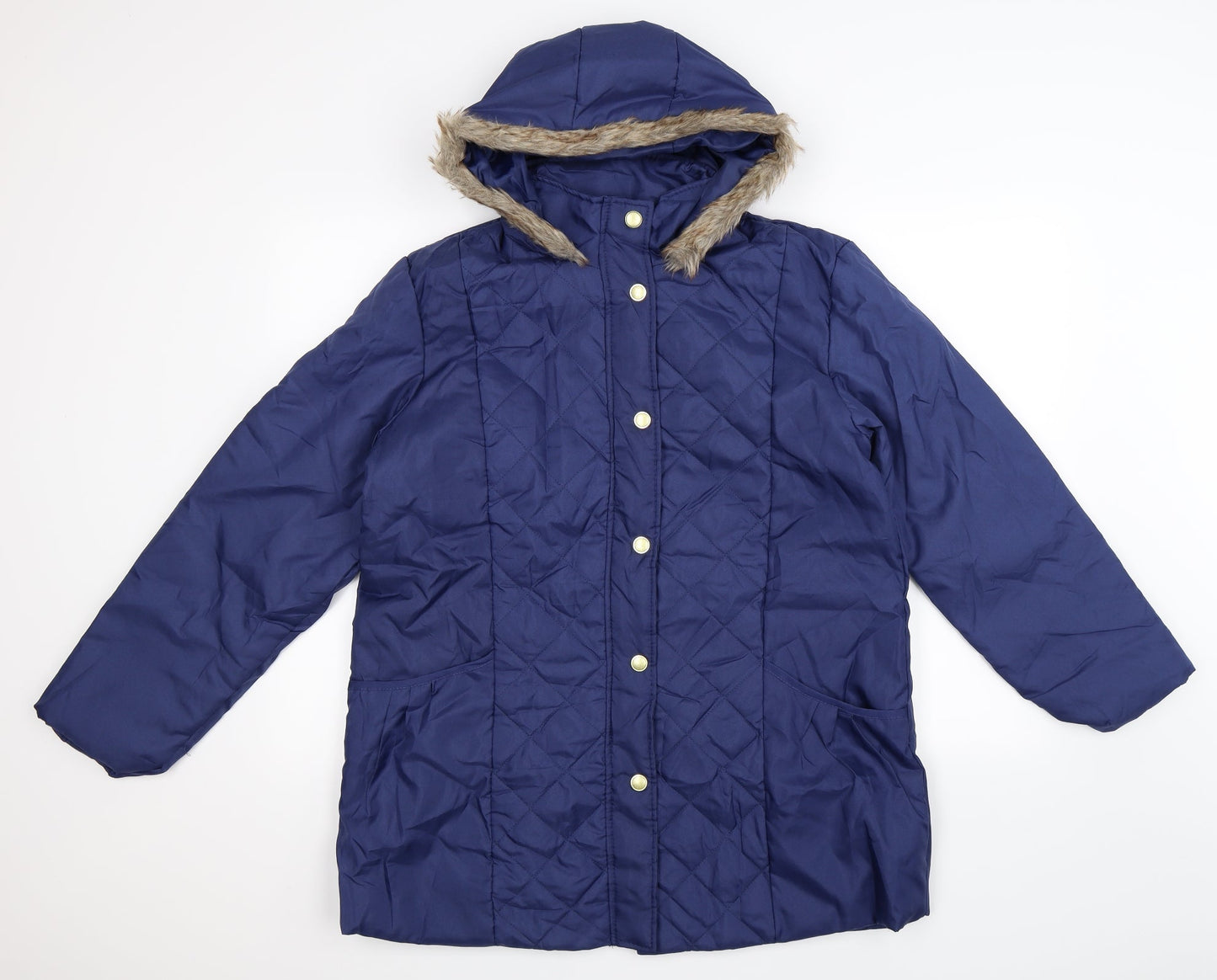 Anne De Lancay Womens Blue   Jacket Coat Size M