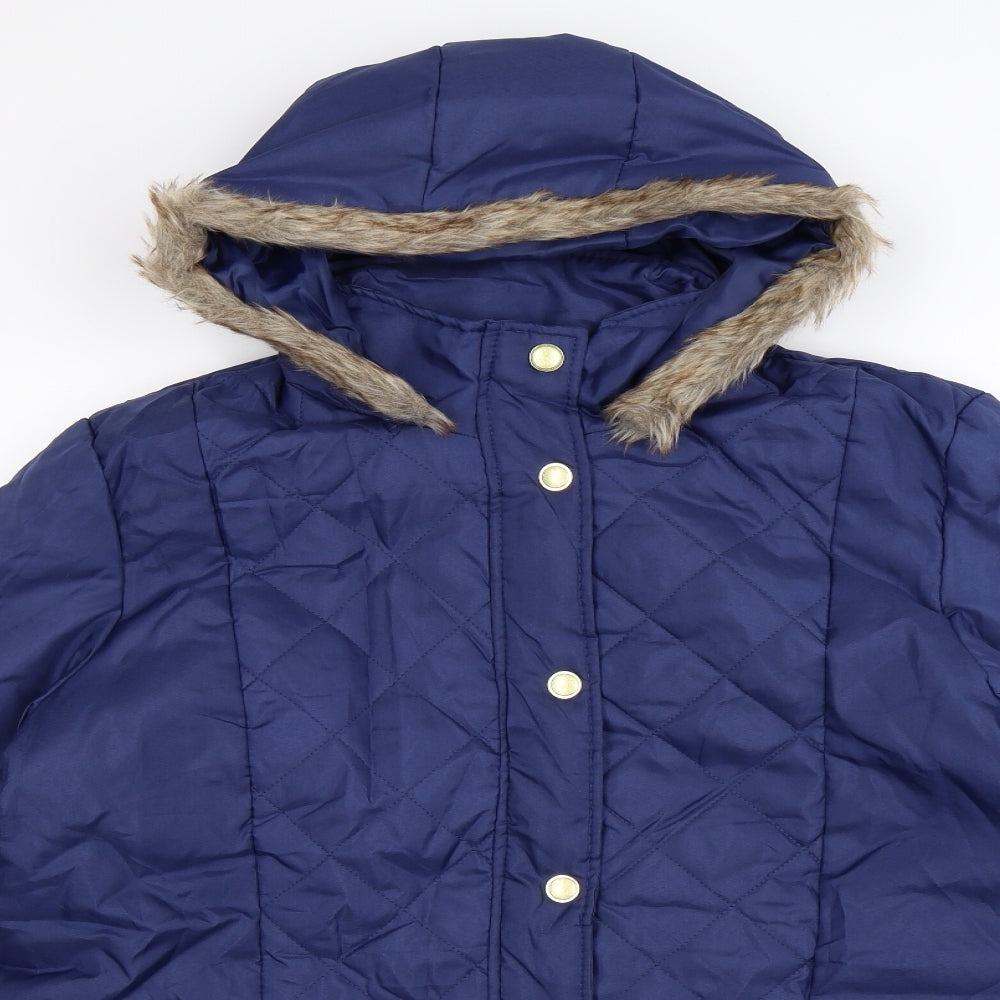 Anne De Lancay Womens Blue   Jacket Coat Size M