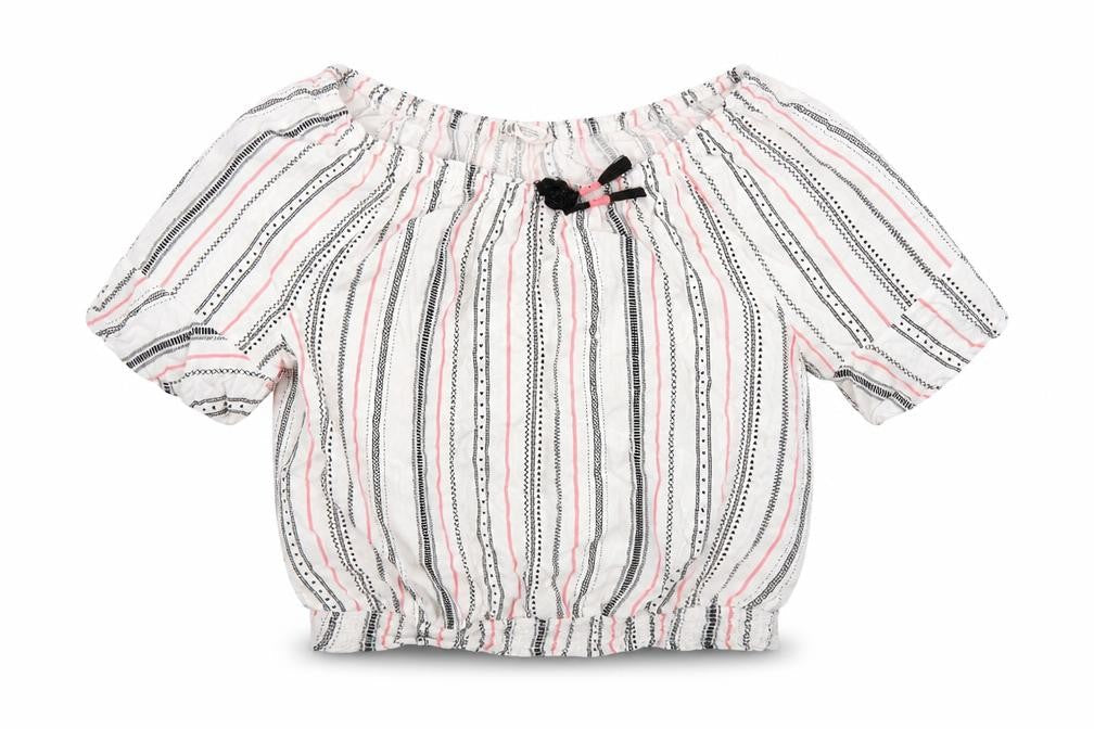 H&M Girls White Striped  Basic Blouse Size 14 Years