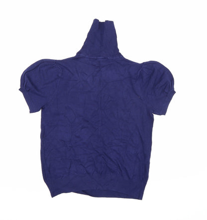 Back view of Dorothy Perkins women’s blue knit jumper, size UK 14