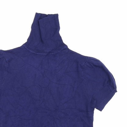 Close-up detail of Dorothy Perkins women’s blue knit jumper, size UK 14