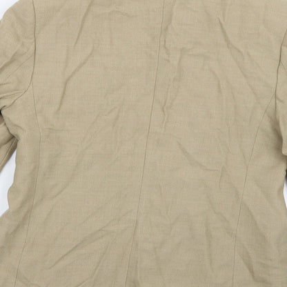 Brand and care label for Marks & Spencer women’s brown jacket, size UK 10