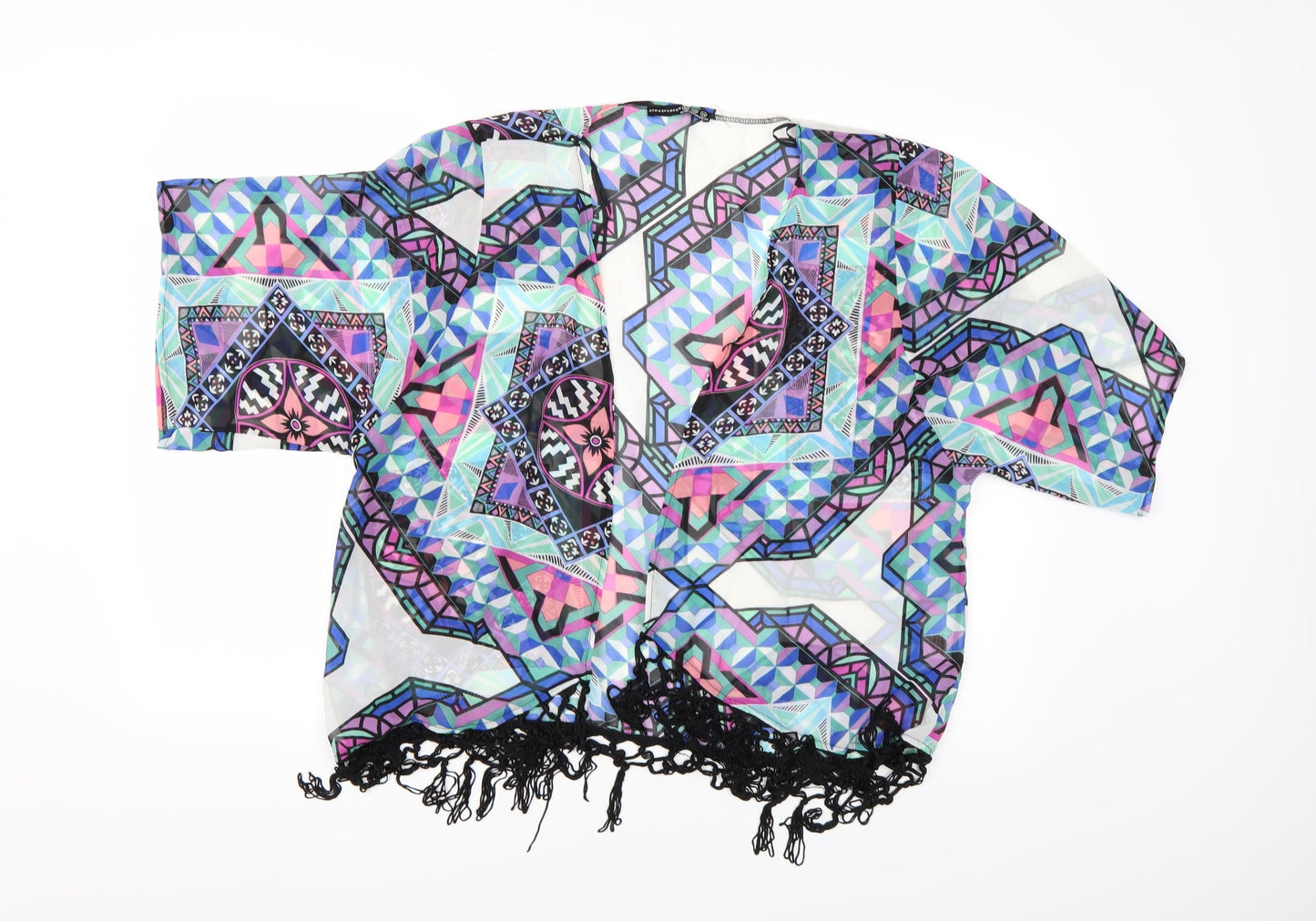 Atmosphere Womens Multicoloured Geometric  Kimono Blouse Size XS