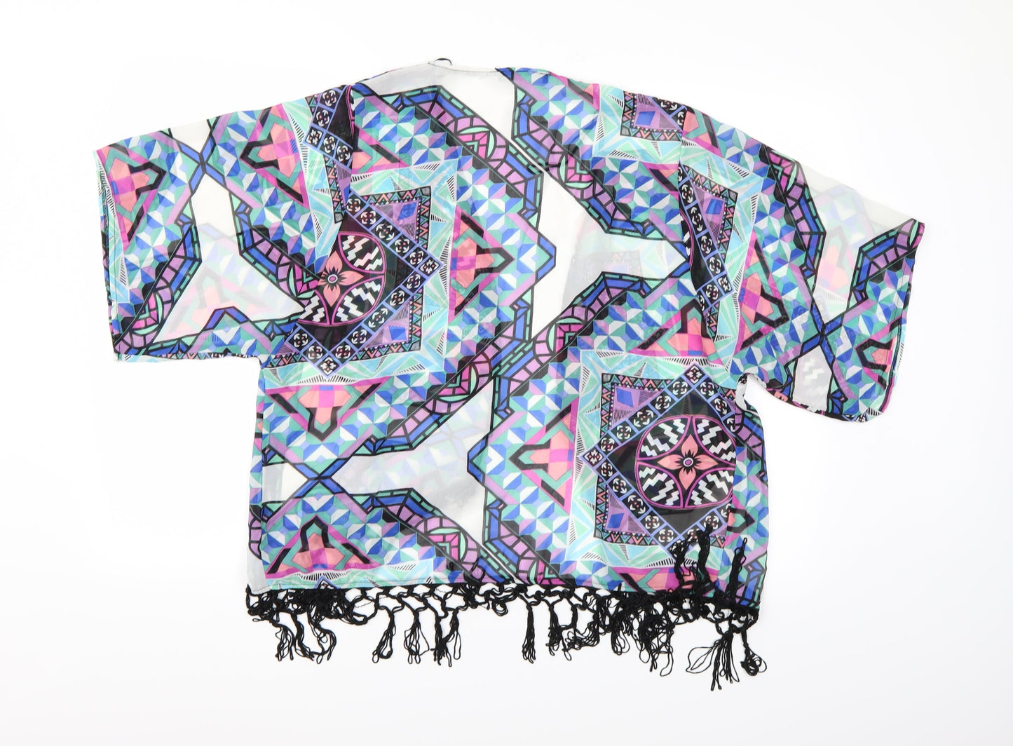 Atmosphere Womens Multicoloured Geometric  Kimono Blouse Size XS