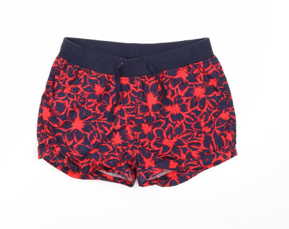 Front view of Atmosphere women’s blue floral sweat shorts, size UK 8