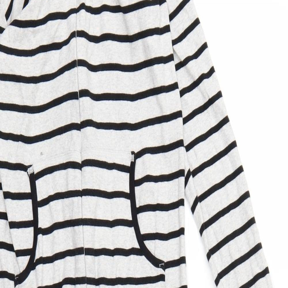 Marks and Spencer Girls Grey Striped  Top One Piece Size 13-14 Years  - All in One