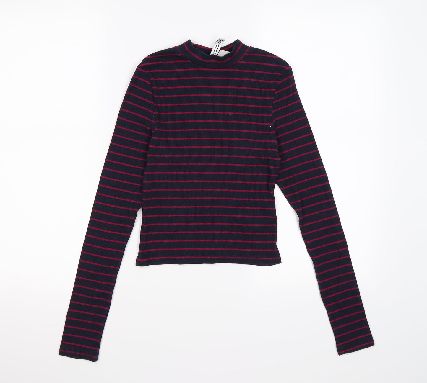 Divided Womens Blue Striped Knit Pullover Jumper Size XS