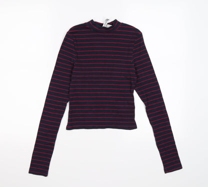 Additional front view of Divided women’s blue striped knit jumper, size XS
