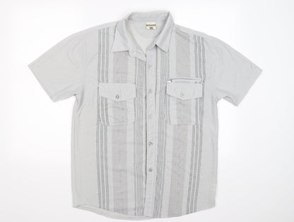 Additional front view of GREEN-g men’s grey check button-up, size L