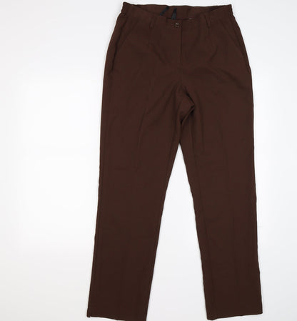 Additional front view of BONN women’s brown trousers, size UK 14, 28-inch leg