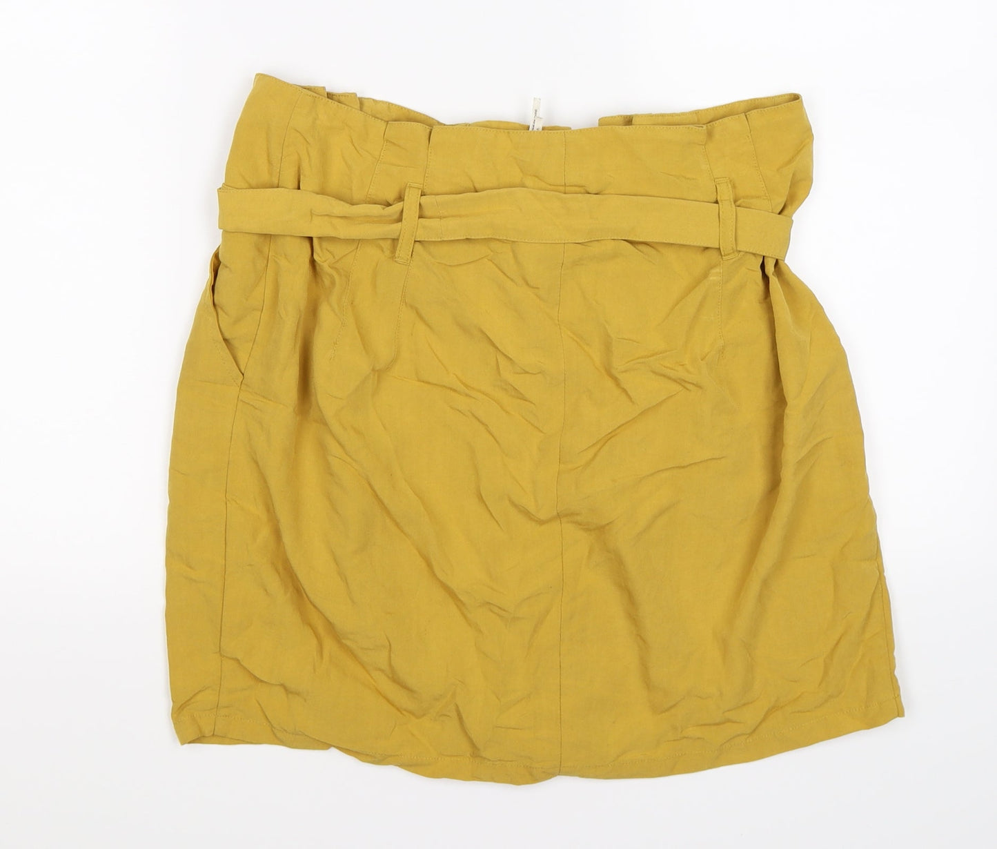 Kimchi Blue Womens Yellow  Satin Peasant Skirt Size L