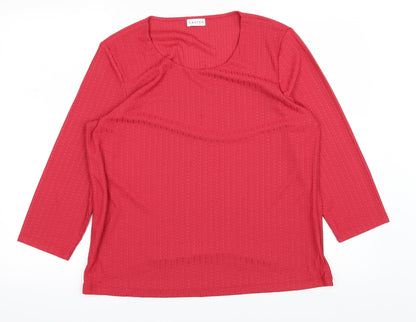 Additional front view of eastx women’s red basic t-shirt, size UK 14