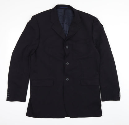 Front view of Preworn men’s blue jacket suit jacket, size 42
