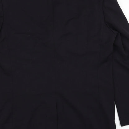 Brand and care label for Preworn men’s blue jacket suit jacket, size 42