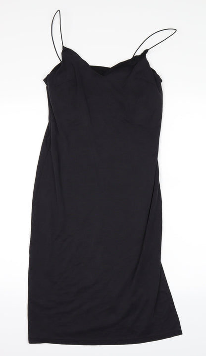 Front view of Topshop women’s blue pencil dress, size UK 8