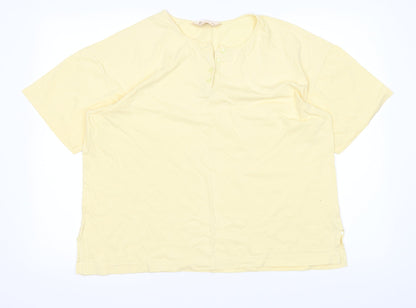 Additional front view of BHS women’s yellow basic t-shirt, size UK 14