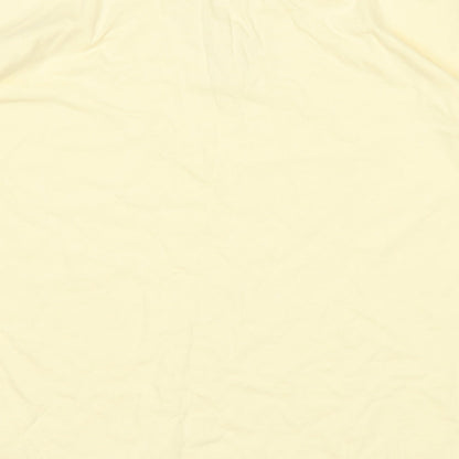 Brand and care label for BHS women’s yellow basic t-shirt, size UK 14