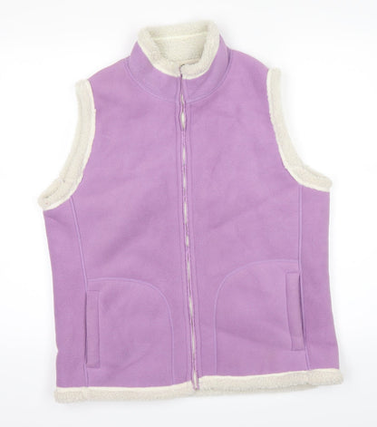 Additional front view of EWM women’s purple full zip jumper, size UK 14