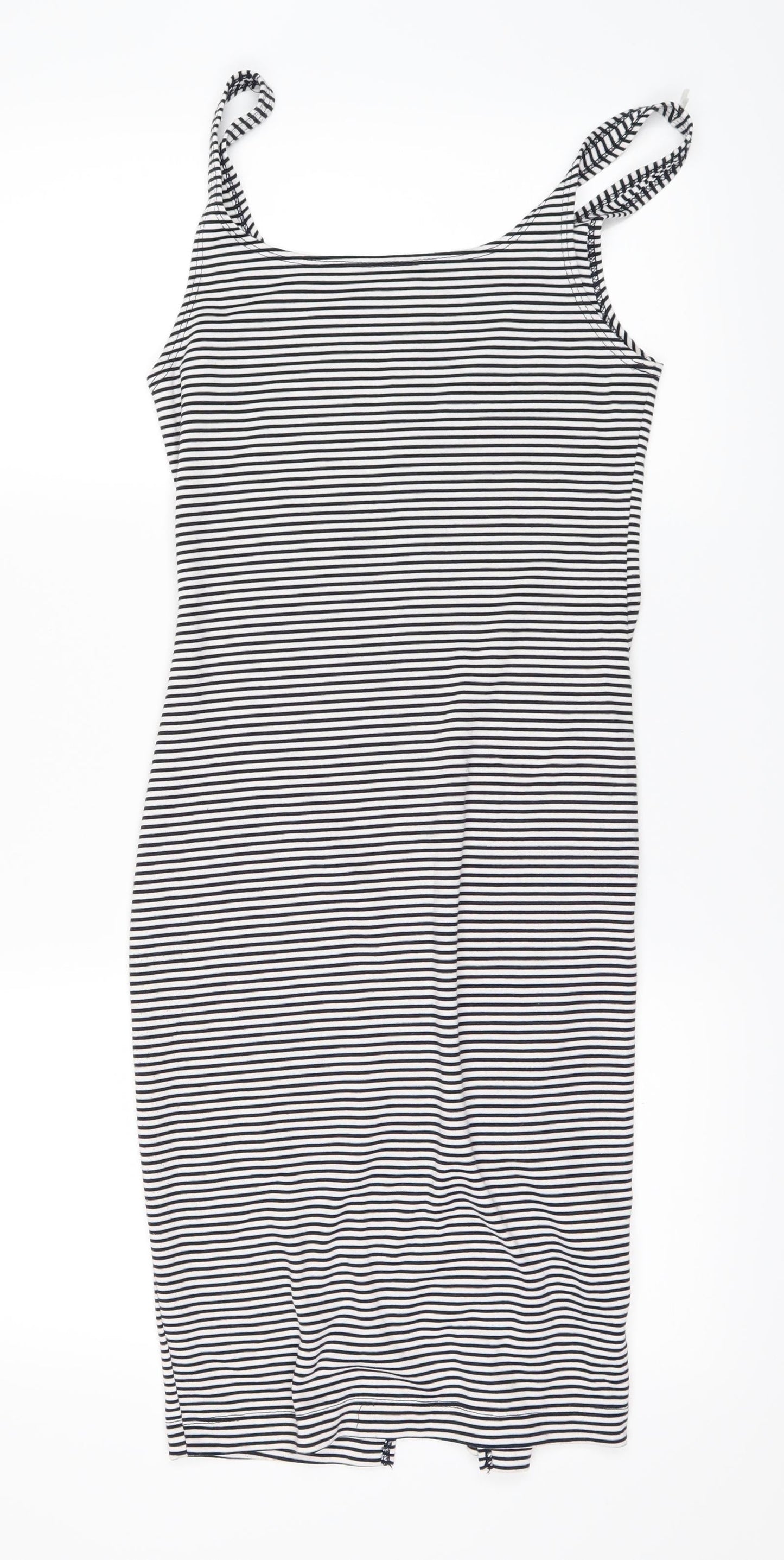 Zara Womens White Striped  Pencil Dress  Size S