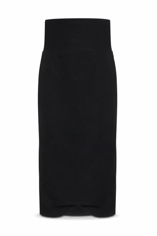 Front view of mama licious women’s black swing skirt, size S