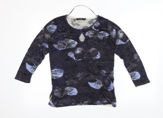 Monnari Womens Blue Animal Print  Basic T-Shirt Size M