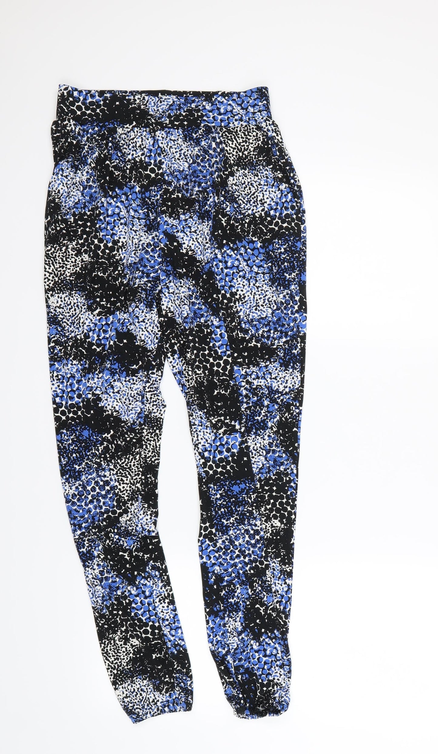 Definitions Womens Blue Animal Print  Dress Pants Trousers Size 10 L26 in