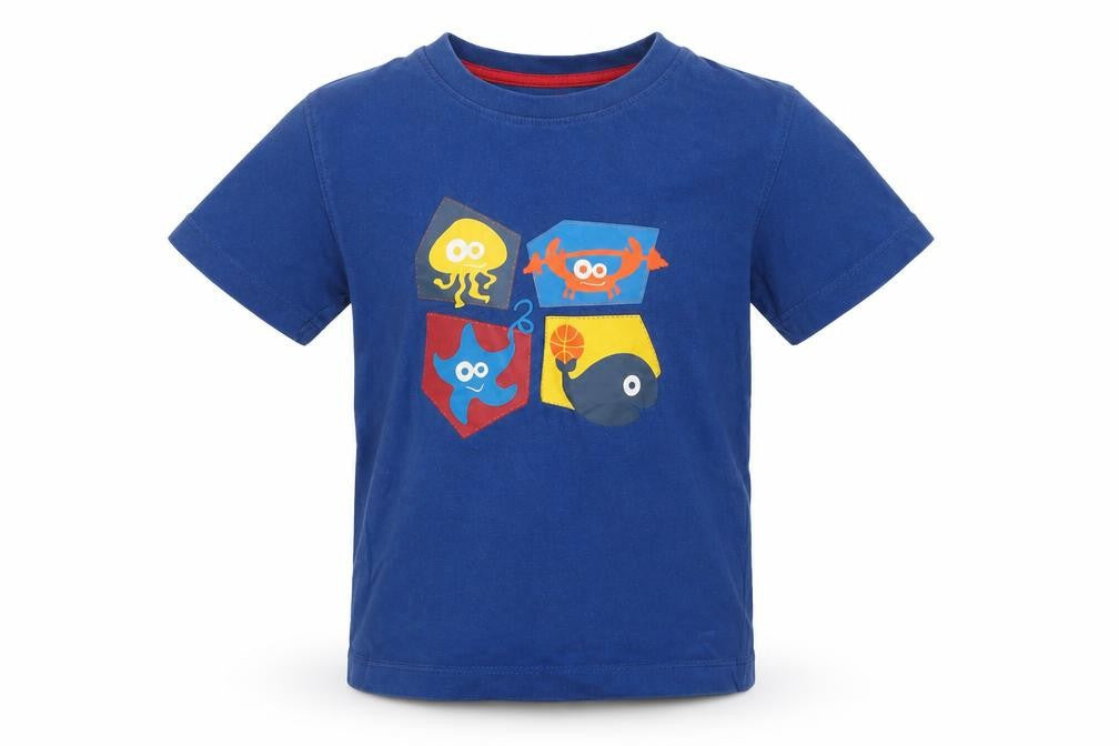 Mountain Life Boys Blue   Basic T-Shirt Size 2-3 Years  - sea life