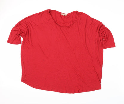 Additional front view of Phase Eight women’s red basic t-shirt, size UK 12