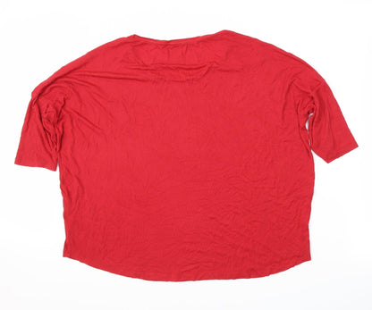 Back view of Phase Eight women’s red basic t-shirt, size UK 12