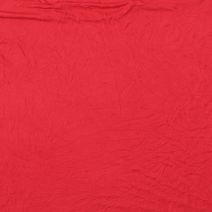 Brand and care label for Phase Eight women’s red basic t-shirt, size UK 12
