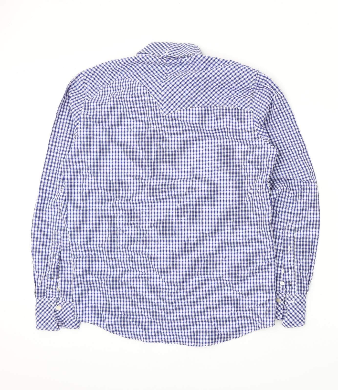 Preworn Mens Blue Check   Button-Up Size S