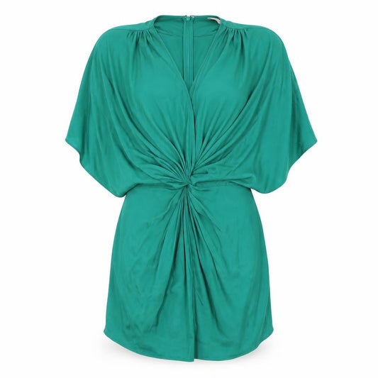 Front view of ASOS women’s green mini, size UK 8