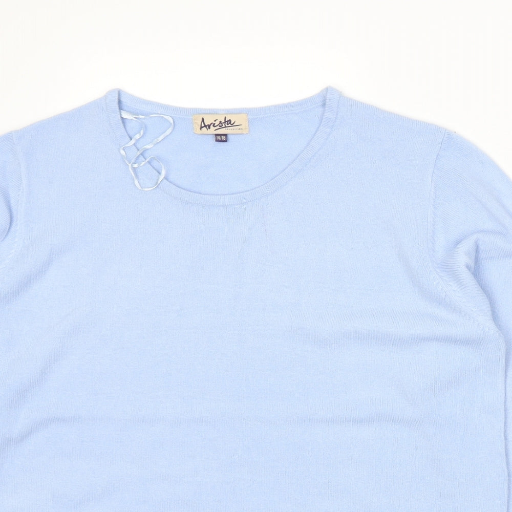 Arista Womens Blue  Knit Pullover Jumper Size 14