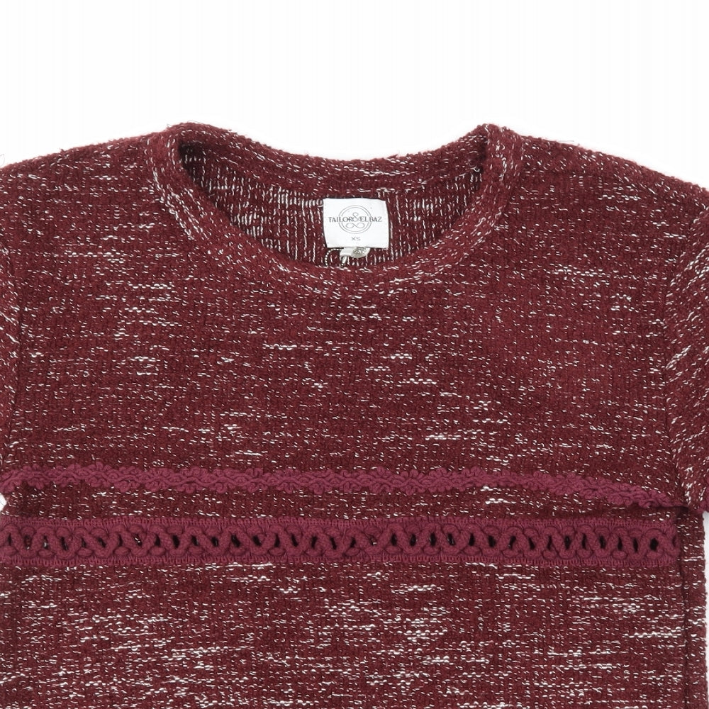 Tailor & Elbaz Womens Purple  Knit Pullover Jumper Size XS